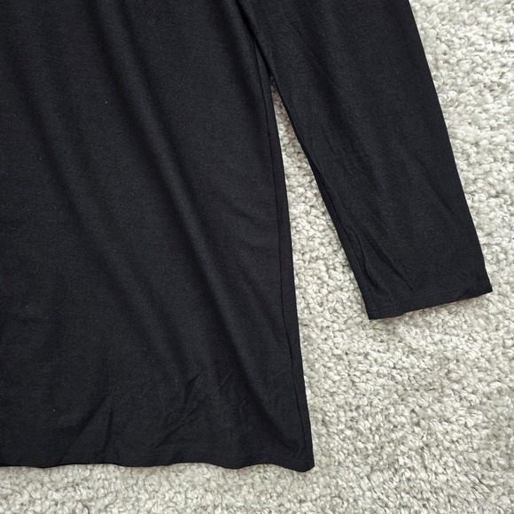 Eileen Fisher Tunic Womens Medium Black Button Front‎ Long Sleeve Minimalist Top - Picture 2 of 13